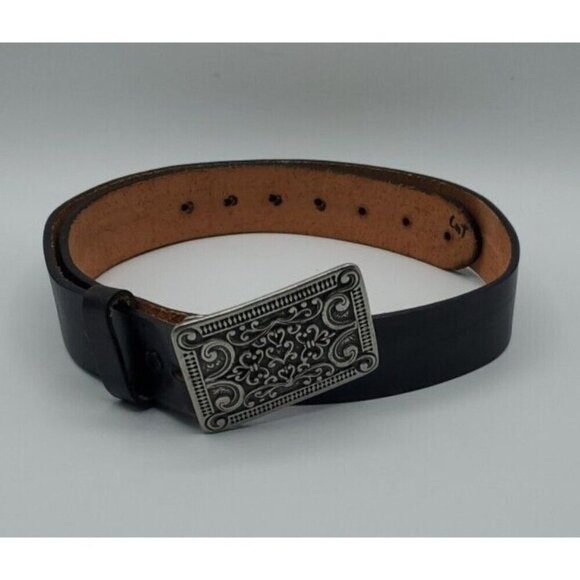 Krazy Cow Women\'s Black Leather Belt with Silver (Brighton Like) Buckle  Size XL main image 7